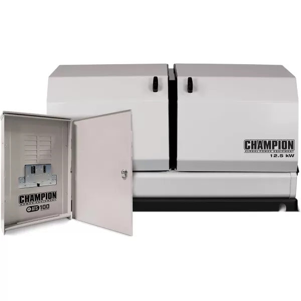 imageChampion Power Equipment 100837 14kW Home Standby Generator System 200Amp aXis Automatic Transfer Switch125kW and 100A ATS