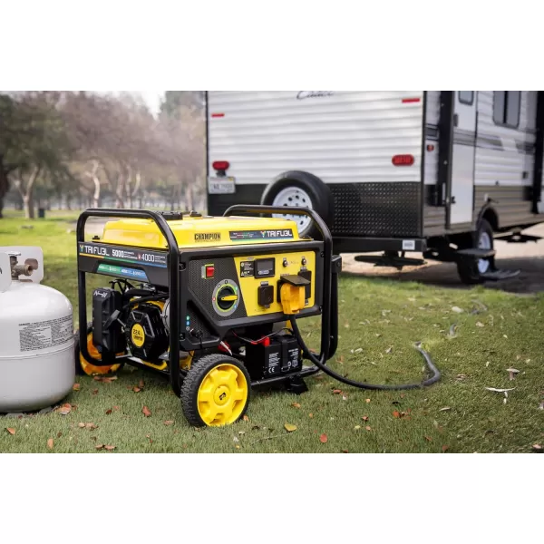 imageChampion Power Equipment 15000Watt Electric Start Tri Fuel Home Backup Portable Generator with CO Shield50004000Watt  TriFuel  Electric Start  CO