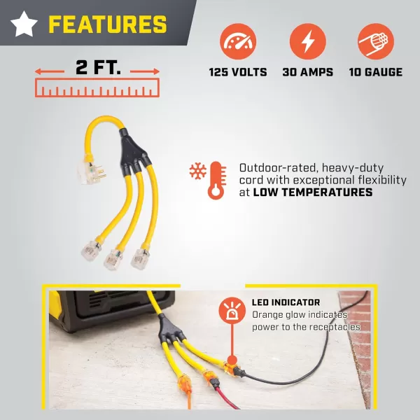 imageChampion Power Equipment 2 ft 30A 125V Generator Adapter Cord125V