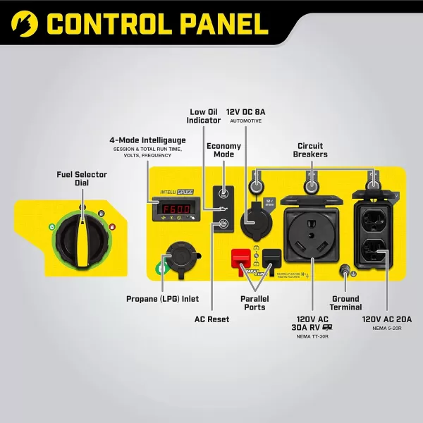 imageChampion Power Equipment 4250Watt Dual Fuel RV Ready Portable Open Frame Inverter Generator with Quiet Technology4250Watt  Dual Fuel