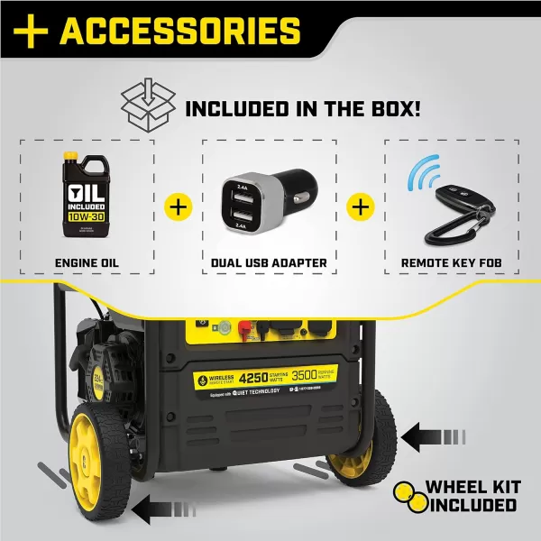 imageChampion Power Equipment 4250Watt Dual Fuel RV Ready Portable Open Frame Inverter Generator with Quiet Technology4250Watt  Gas  Remote Start