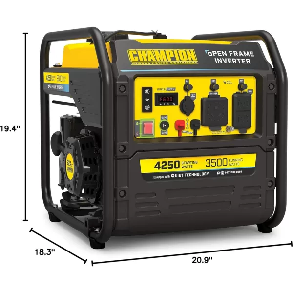 imageChampion Power Equipment 4250Watt RV Ready Portable Open Frame Inverter Generator with Quiet Technology4250Watt  Gas