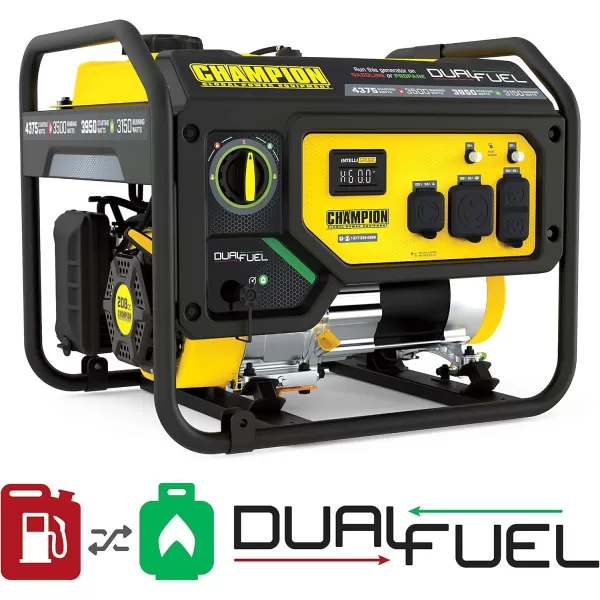 imageChampion Power Equipment 4375Watt Dual Fuel Portable Generator RV Ready43753500Watt  Dual Fuel  CARB