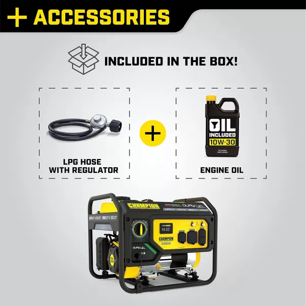 imageChampion Power Equipment 4375Watt Dual Fuel Portable Generator RV Ready43753500Watt  Dual Fuel  CARB