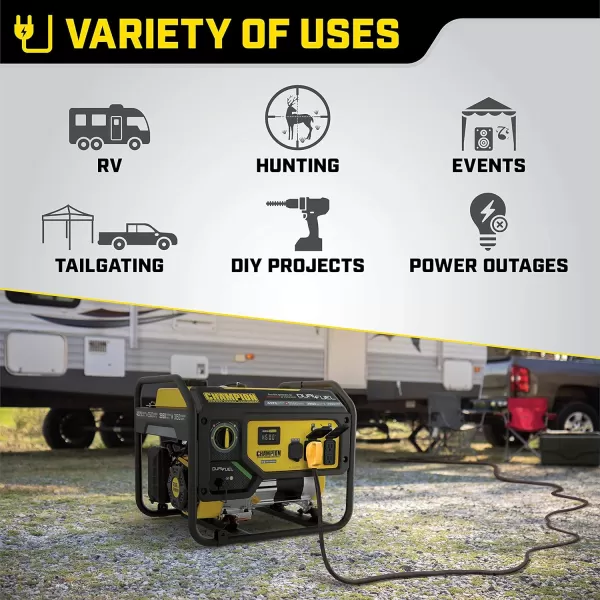 imageChampion Power Equipment 4375Watt Dual Fuel Portable Generator RV Ready43753500Watt  Dual Fuel  CARB