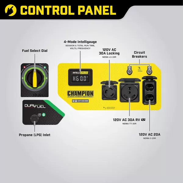 imageChampion Power Equipment 4375Watt Dual Fuel Portable Generator RV Ready43753500Watt  Dual Fuel  CARB