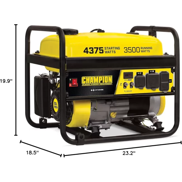 imageChampion Power Equipment 4375Watt Dual Fuel Portable Generator RV Ready43753500Watt  Gas  CARB