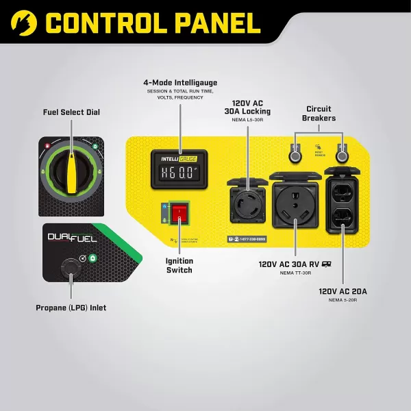 imageChampion Power Equipment 4375Watt Dual Fuel Portable Generator RV Ready47503800Watt  Dual Fuel  Electric Start