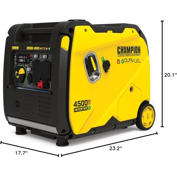 imageChampion Power Equipment 4500Watt RV Ready Portable Inverter Generator with Quiet Technology and CO Shield4500Watt  Dual Fuel  CO