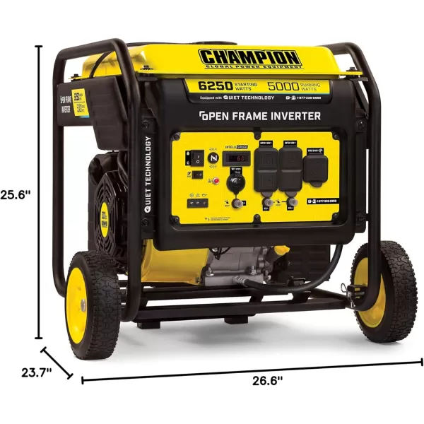 imageChampion Power Equipment 6250Watt Portable Open Frame Inverter Generator with Quiet Technology6250Watt  Gas