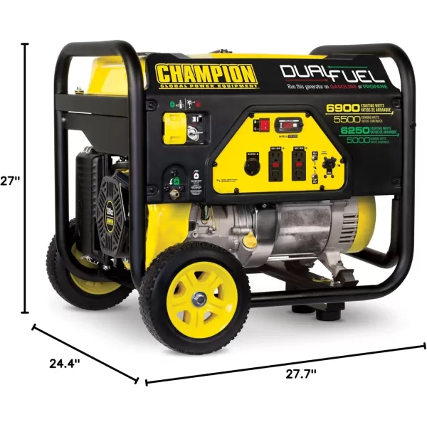 imageChampion Power Equipment 6900Watt Dual Fuel Portable Generator with Wheel Kit5500Watt  Dual Fuel