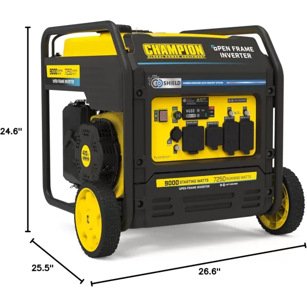 imageChampion Power Equipment 9000Watt Electric Start Tri Fuel Home Backup Portable Open Frame Inverter Generator with Quiet Technology and CO Shield9000Watt  Gas  Electric Start  CO