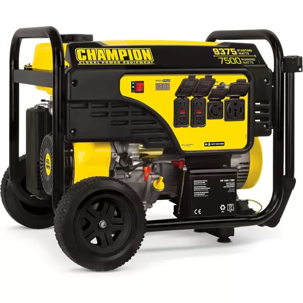 imageChampion Power Equipment 9375Watt Electric Start Dual Fuel Home Backup Portable Generator with and CO Shield93757500Watt  Gas  Electric Start