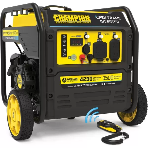 imageChampion Power Equipment 4250Watt Dual Fuel RV Ready Portable Open Frame Inverter Generator with Quiet Technology4250Watt  Gas  Remote Start