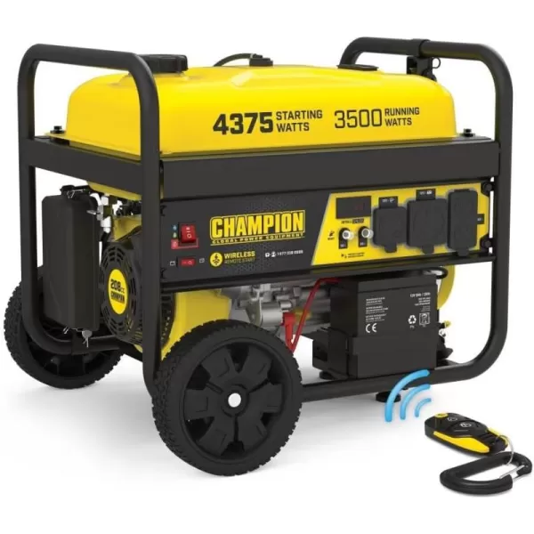 imageChampion Power Equipment 4375Watt Dual Fuel Portable Generator RV Ready43753500Watt  Gas  Remote Start  CARB