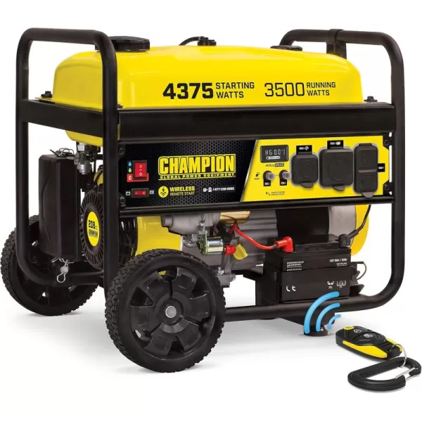 imageChampion Power Equipment 4375Watt Dual Fuel Portable Generator RV Ready43753500Watt  Gas  Remote Start  CO  CARB