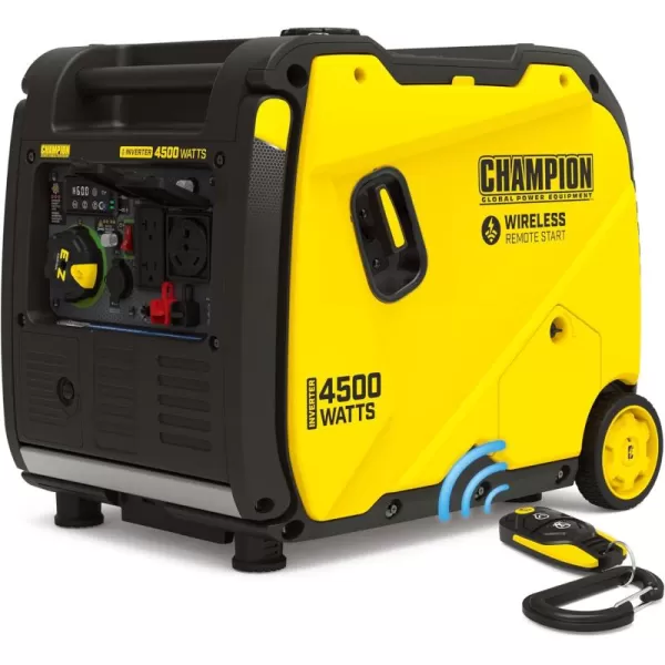 imageChampion Power Equipment 4500Watt RV Ready Portable Inverter Generator with Quiet Technology and CO Shield4500Watt  Gas  EZ Remote Start  CO