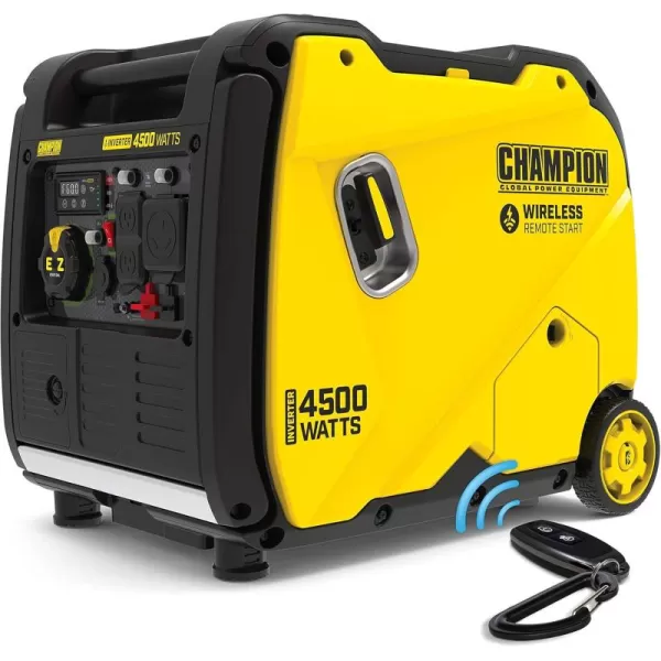 imageChampion Power Equipment 4500Watt RV Ready Portable Inverter Generator with Quiet Technology and CO Shield4500Watt  Gas  EZ Remote Start