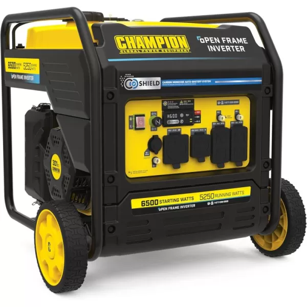 imageChampion Power Equipment 6250Watt Portable Open Frame Inverter Generator with Quiet Technology6250Watt  Gas  CO