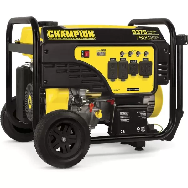 imageChampion Power Equipment 9375Watt Electric Start Dual Fuel Home Backup Portable Generator with and CO Shield93757500Watt  Gas  Electric Start