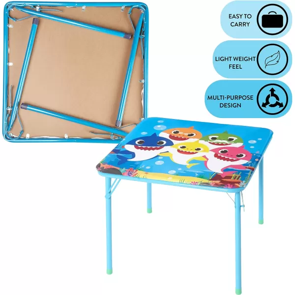 Baby Shark 3 Piece Children's Activity Square Table and Chair Set, Ages 3+