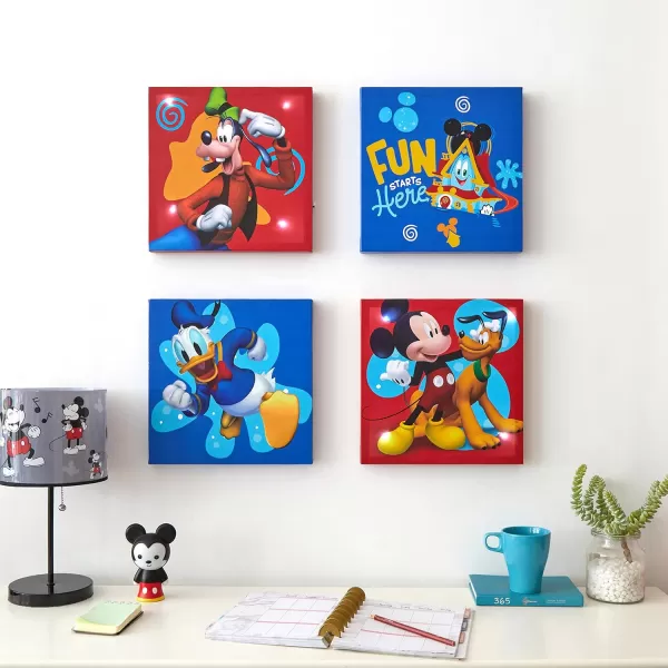 Idea Nuova Baby Shark 4 Pack Square Canvas Wall Art Set, 11''x11'' each