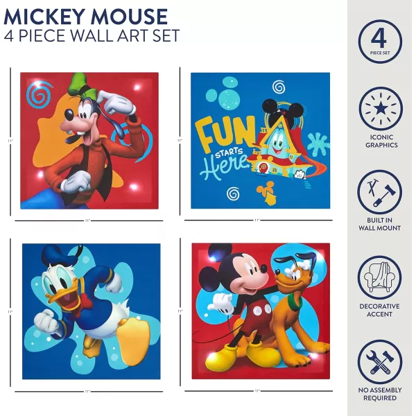 Idea Nuova Baby Shark 4 Pack Square Canvas Wall Art Set, 11''x11'' each