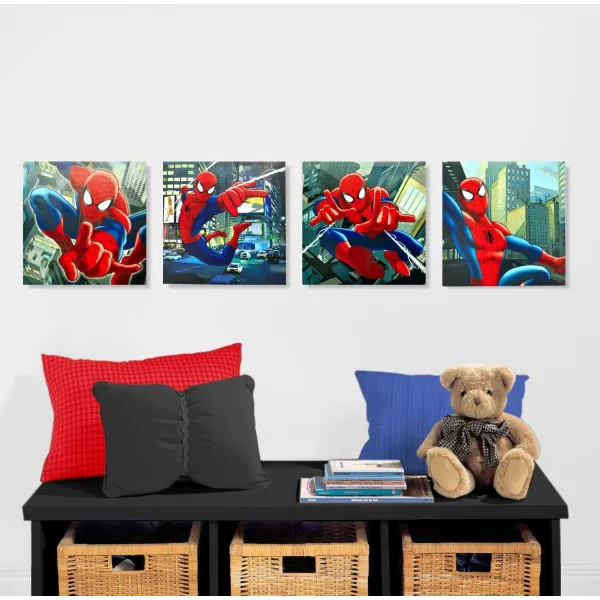 Idea Nuova Baby Shark 4 Pack Square Canvas Wall Art Set, 11''x11'' each