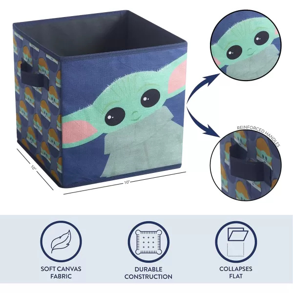 Idea Nuova Baby Shark Collapsible Storage Cubes, Set of 2, 10"x10",Baby Shark Blue/Yellow