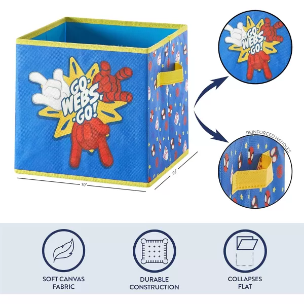 Idea Nuova Baby Shark Collapsible Storage Cubes, Set of 2, 10"x10",Baby Shark Blue/Yellow