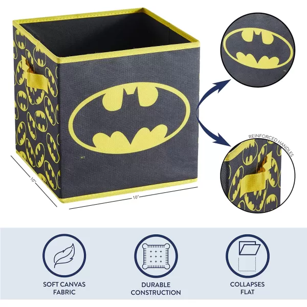 Idea Nuova Baby Shark Collapsible Storage Cubes, Set of 2, 10"x10",Baby Shark Blue/Yellow