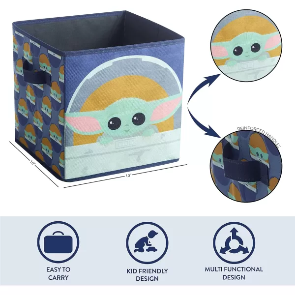 Idea Nuova Baby Shark Collapsible Storage Cubes, Set of 2, 10"x10",Baby Shark Blue/Yellow