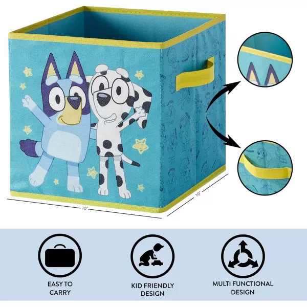 Idea Nuova Baby Shark Collapsible Storage Cubes, Set of 2, 10"x10",Baby Shark Blue/Yellow