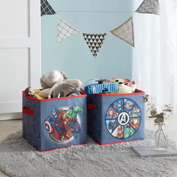 Idea Nuova Baby Shark Collapsible Storage Cubes, Set of 2, 10"x10",Baby Shark Blue/Yellow