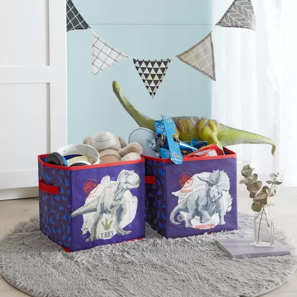Idea Nuova Baby Shark Collapsible Storage Cubes, Set of 2, 10"x10",Baby Shark Blue/Yellow