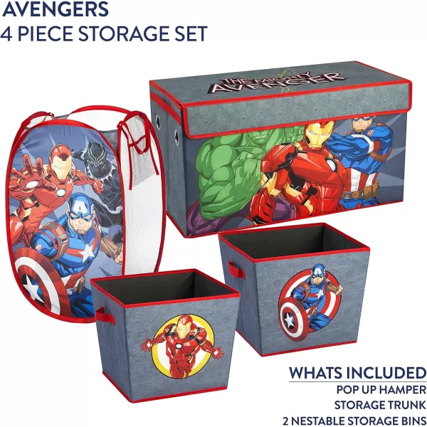 Idea Nuova JoJo Siwa 4 Piece Storage Solution Set with Pop Up Hamper, Collapsible Storage Trunk and 2 Nestable Storage Bins