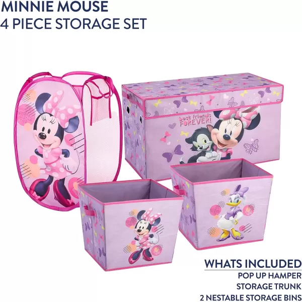 Idea Nuova JoJo Siwa 4 Piece Storage Solution Set with Pop Up Hamper, Collapsible Storage Trunk and 2 Nestable Storage Bins