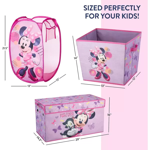 Idea Nuova JoJo Siwa 4 Piece Storage Solution Set with Pop Up Hamper, Collapsible Storage Trunk and 2 Nestable Storage Bins