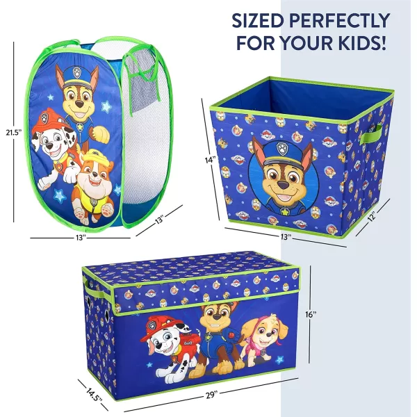 Idea Nuova JoJo Siwa 4 Piece Storage Solution Set with Pop Up Hamper, Collapsible Storage Trunk and 2 Nestable Storage Bins