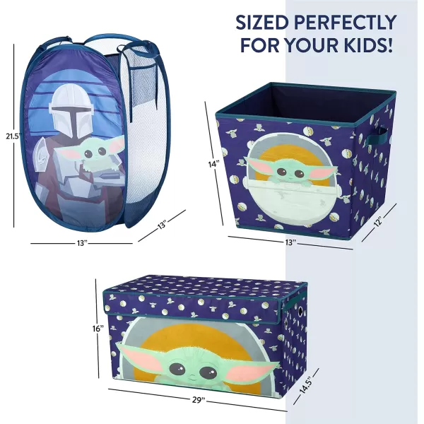 Idea Nuova JoJo Siwa 4 Piece Storage Solution Set with Pop Up Hamper, Collapsible Storage Trunk and 2 Nestable Storage Bins