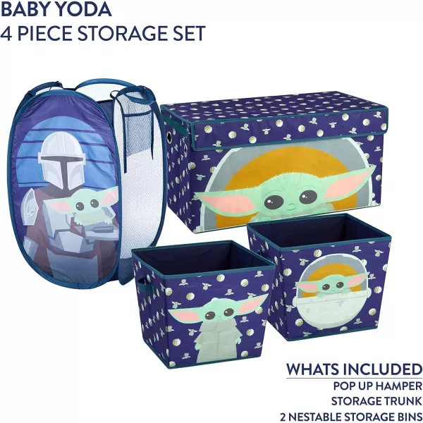 Idea Nuova JoJo Siwa 4 Piece Storage Solution Set with Pop Up Hamper, Collapsible Storage Trunk and 2 Nestable Storage Bins
