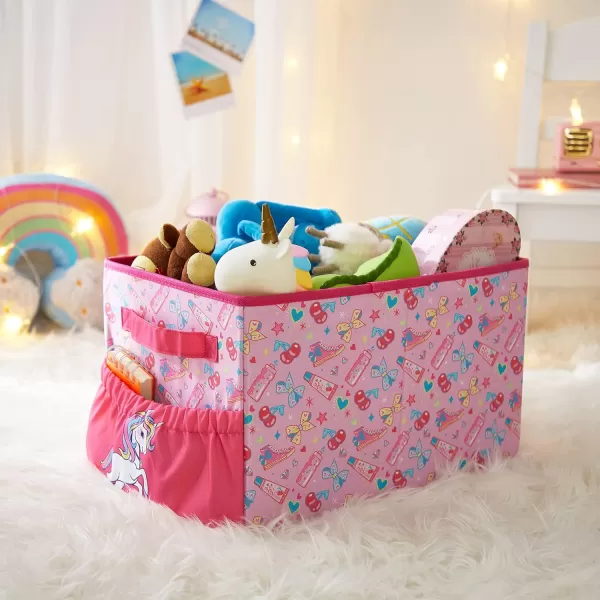 Idea Nuova JoJo Siwa Kids Collapsible Storage Organizer Bin with Front Pocket,9" H x 10" W x 15" L