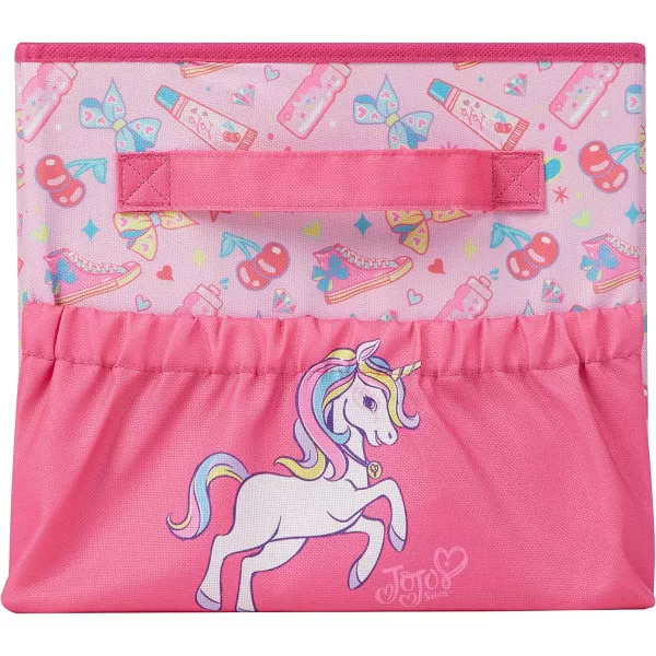 Idea Nuova JoJo Siwa Kids Collapsible Storage Organizer Bin with Front Pocket,9" H x 10" W x 15" L