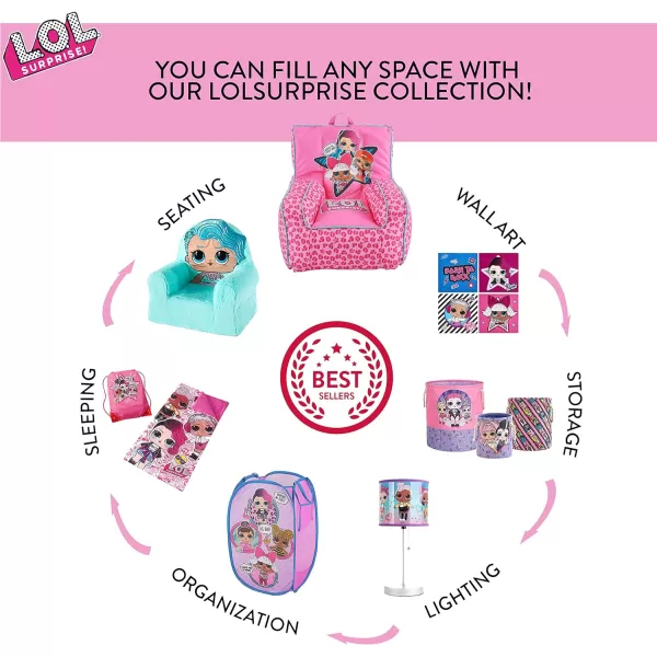 Idea Nuova JoJo Siwa Pop Up Hamper with Durable Carry Handles, 21'' H x 13.5'' W X 13.5'' L