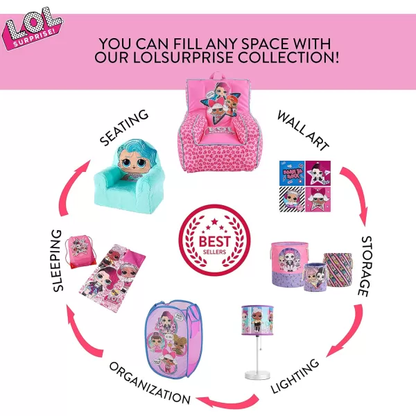 Idea Nuova JoJo Siwa Pop Up Hamper with Durable Carry Handles, 21'' H x 13.5'' W X 13.5'' L