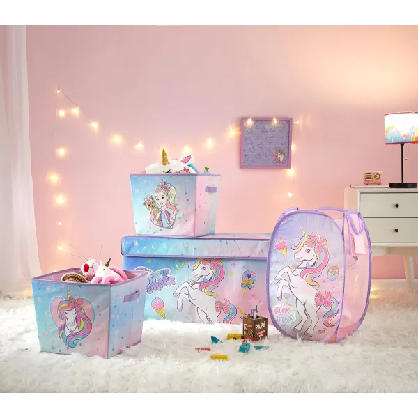 Idea Nuova JoJo Siwa Pop Up Hamper with Durable Carry Handles, 21'' H x 13.5'' W X 13.5'' L