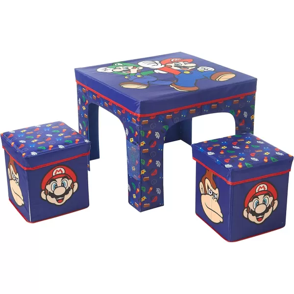 Idea Nuova JoJo Siwa Unicorn 3 Piece Collapsible Table and Chair Set with Storage Table and 2 Ottomans