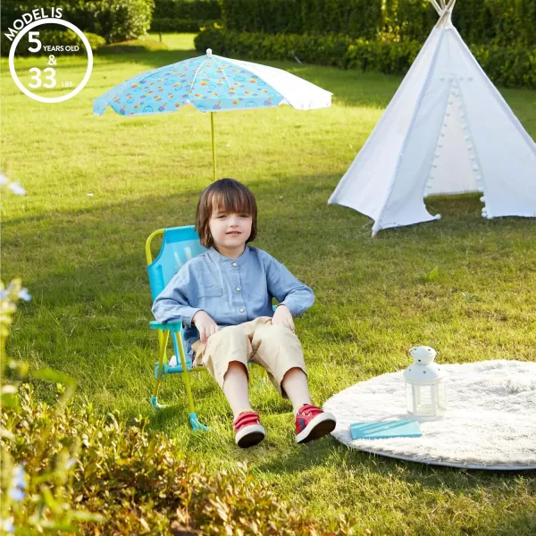 Idea Nuova Kids Outdoor Beach Chair with Umbrella, Gabby's Dollhouse