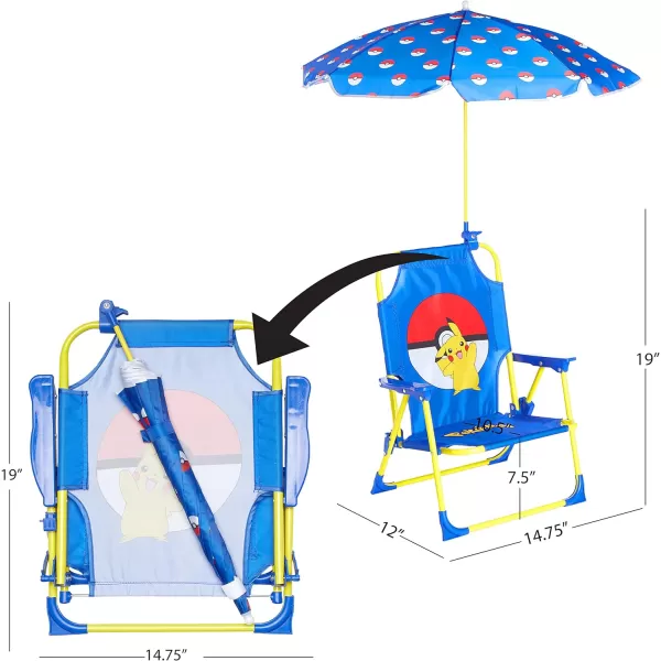 Idea Nuova Kids Outdoor Beach Chair with Umbrella, Gabby's Dollhouse