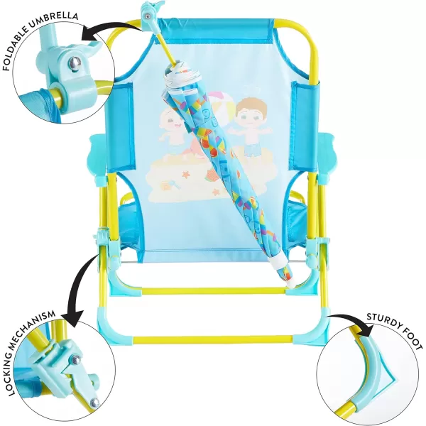 Idea Nuova Kids Outdoor Beach Chair with Umbrella, Gabby's Dollhouse
